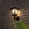 LED-es szolár lámpa - fali - 21 x 21 cm - 8 LED - fekete - melegfehér