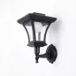   LED-es szolár lámpa - fali - 21 x 21 cm - 8 LED - fekete - melegfehér