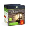 LED-es szolár lámpa - fali - 21 x 21 cm - 8 LED - fekete - melegfehér