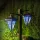 LED-es szolár lámpa - kandeláber - 137 cm - fekete - hidegfehér
