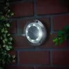 LED-es leszúrható / fali szolár lámpa - kör alakú - SMD LED - hidegfehér - 12 cm