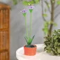   Szolár színes virág - 8 x 8 x 32 cm - 10 melegfehér LED - lila