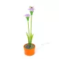   Szolár színes virág - 8 x 8 x 32 cm - 10 melegfehér LED - lila
