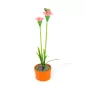   Szolár színes virág - 8 x 8 x 32 cm - 10 melegfehér LED - piros