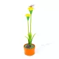   Szolár színes virág - 8 x 8 x 32 cm - 10 melegfehér LED - sárga