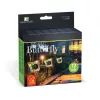 Leszúrható szolár pillangó - sárga - 13 x 6,5 x 35 cm - melegfehér + színes LED