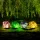 Leszúrható szolár lámpa - kavics forma - színes - 140 x 120 x 120 mm - melegfehér LED