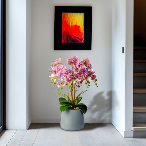 Műnövény dekoráció - orchidea - lila - 83 cm