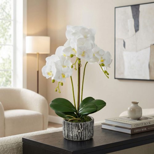 Műnövény dekoráció - orchidea - 2 féle - 53 cm