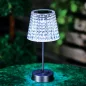   Szolár asztali lámpa - átlátszó - hidegfehér LED - műanyag - 26 x 12 cm