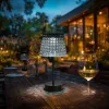 Szolár asztali lámpa - füst - hidegfehér LED - műanyag - 26 x 12 cm