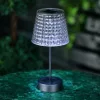 Szolár asztali lámpa - füst - hidegfehér LED - műanyag - 26 x 12 cm