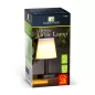   Szolár asztali lámpa - fehér - melegfehér LED - műanyag - 23 x 12 cm