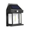 Szolár mozgásérzékelős fali lámpa - 1 filament LED - fekete - 12 x 6 x 17 cm