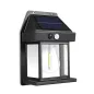   Szolár mozgásérzékelős fali lámpa - 1 filament LED - fekete - 12 x 6 x 17 cm