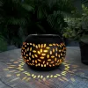 Szolár dekor lámpa - lángeffekttel - 12 sárga LED - 15 x 15 x 11 cm