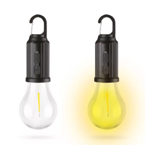 Akasztható szolár lámpa - villanykörte alakú - USB-C - 100 lumen - 400 mAh