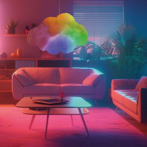 Varázs felhő lámpa - 16 RGB LED - 3 x AAA - 25 x 20 x 15 cm