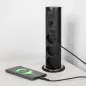   Motoros rejtett elosztó - "Touchcontrol" - 3-as + USB + Type-C - fekete