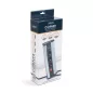   Sarokelosztó - kapcsolós - 3 x 250V, 16A - 2 x USB, 2,1A - alumínium ház