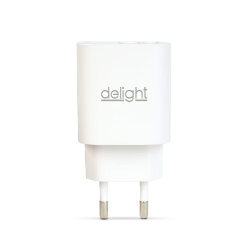 Hálózati Adapter USB + Type-C PD20W gyorstöltéssel - fehér