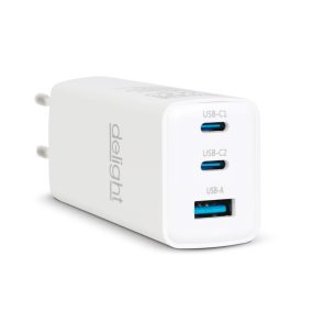  Hálózati Adapter - USB-A 20W + Type-C PD45W gyorstöltéssel - fehér