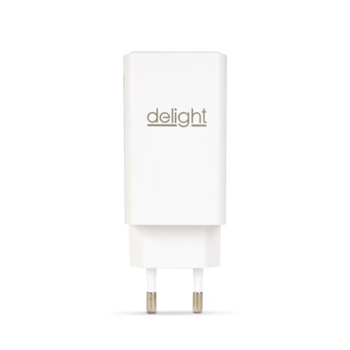 Hálózati Adapter - USB-A 20W + Type-C PD45W gyorstöltéssel - fehér
