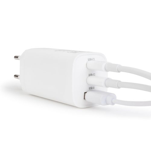 Hálózati Adapter USB + Type-C PD45W gyorstöltéssel - fehér