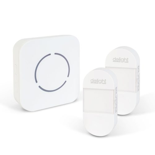 Digitális elem- és vezeték nélküli csengő - Kinetic - 2 kültéri - fehér - kék LED