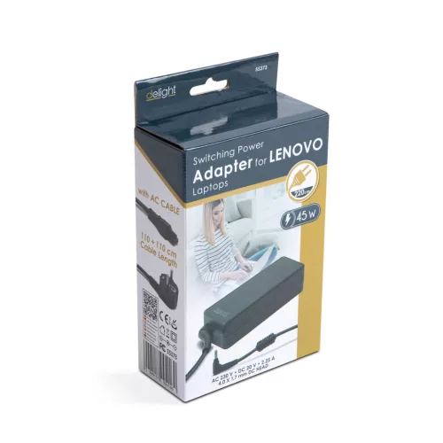 Laptopadapter - Lenovo 45W - 20V - 2.25A - 4 x 10,65 mm / 1,7 x 9 mm