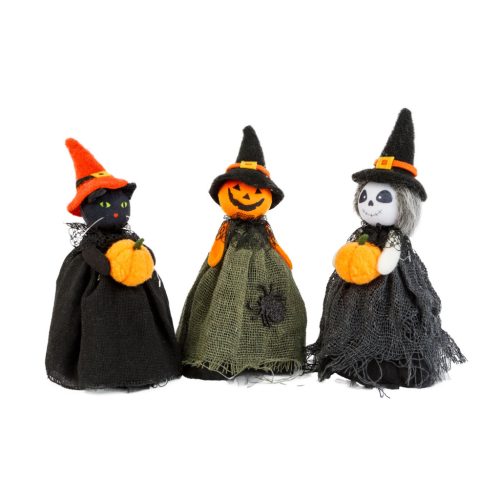 Halloween-i dekoráció - szellem, macska, tökfej - 21 cm