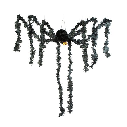 Halloween-i dekoráció - fekete pók - papír - 75 x 13 cm