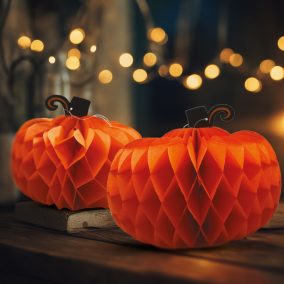   Halloween-i dekoráció - tök lampion - papír - 25/30 cm - 2 db / csomag