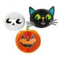   Halloween-i dekoráció - lampion szett - tök, macska, koponya - papír - 20 cm - 3 db / csomag