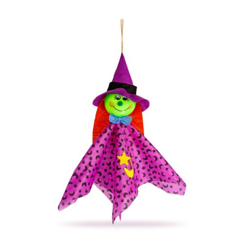 Halloween-i dekoráció - felakasztható - boszorkány - 48 x 44 cm