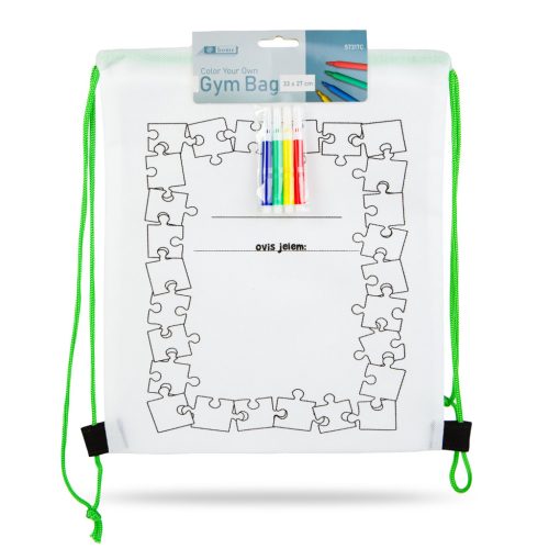 Színezhető tornazsák - 4 filccel - 33 x 27 cm