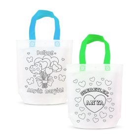   Színezhető ajándéktáska - 4 filccel - 24 x 22 cm - 2 féle