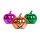 Halloween-i tök dekoráció - fényes - 6 cm - 3 szín / csomag