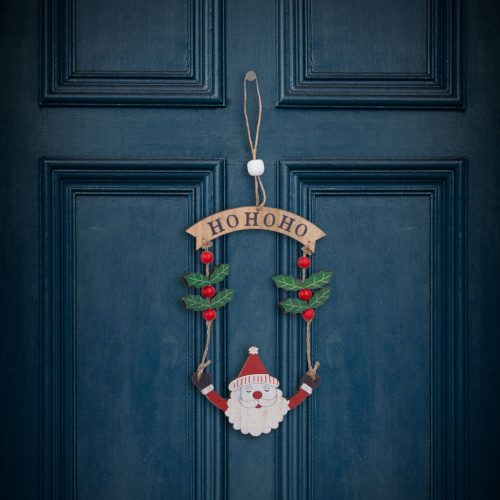 Family Karácsonyi dekoráció - Fa, mikulás - 13 x 17 cm