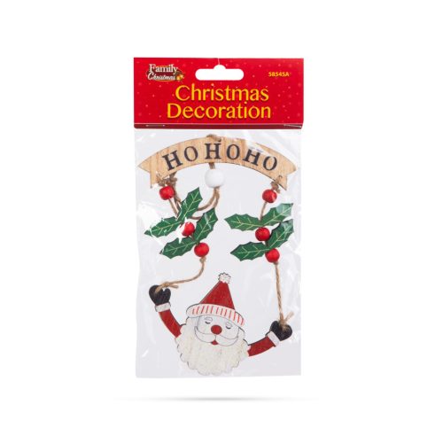 Family Karácsonyi dekoráció - Fa, mikulás - 13 x 17 cm