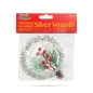   Karácsonyi dekoráció - akasztható - ezüst koszorú - 10 cm