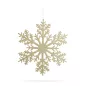   Karácsonyi dekoráció - jégkristály - glitteres arany - akasztható - 31 cm