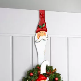   Karácsonyi kopogtató, ajtódísz tartó - fém - mikulás - 38 cm