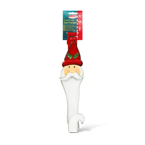 Karácsonyi kopogtató, ajtódísz tartó - fém - mikulás - 38 cm