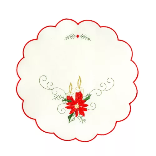 Karácsonyi asztalterítő - hímzett - 29 cm - 3 féle