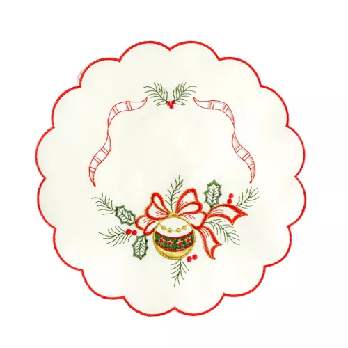 Karácsonyi asztalterítő - hímzett - 29 cm - 3 féle