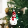 Karácsonyi dekoráció - hóember - akasztható - műanyag - 9 x 5,5 cm