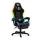 RGB LED-es gamer szék - karfával, párnával - fekete