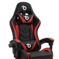   RGB LED-es gamer szék - karfával, párnával - fekete / piros