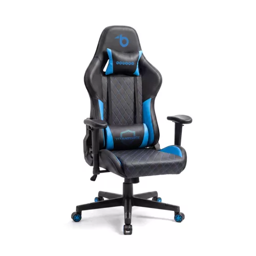 TItanForce gamer szék párnával - fekete/kék - 122 x 65 x 53 cm